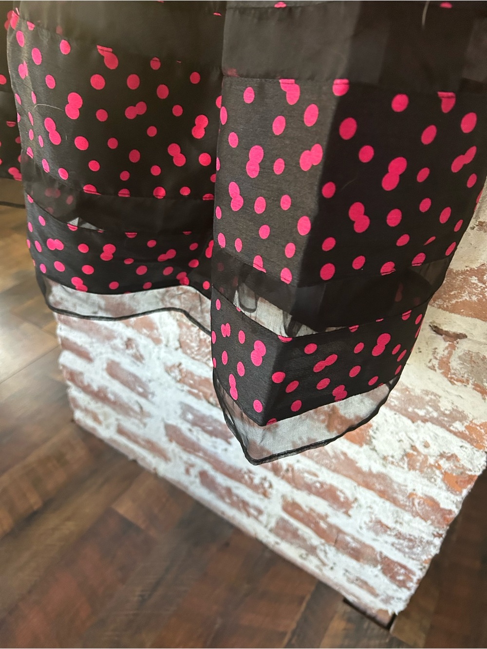 NWT TAYLOR Patterned & Striped Midi Dress with Pink Dots, Lined, w/Taffeta Under - Picture 11 of 16
